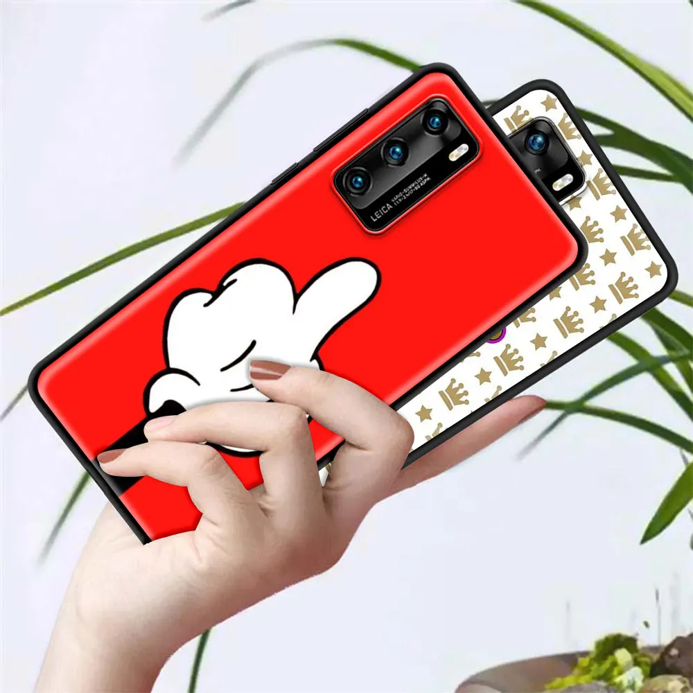 Cartoon Middle Finger Phone Case For Huawei P30 Pro P20 P40 Lite E P Smart Z Y6 Y7 2019 Soft Silicone Black Cover Couqe Funda | Мобильные