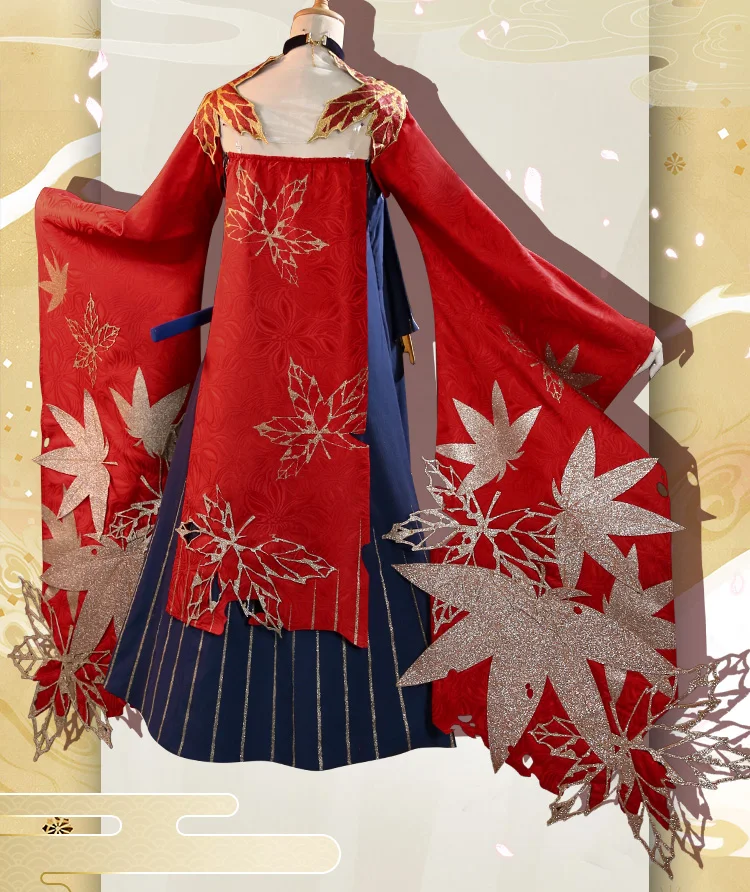 Аниме Onmyoji призрак Momiji японское кимоно платье униформа косплей костюм полный набор для женщин Хэллоуин Новинка