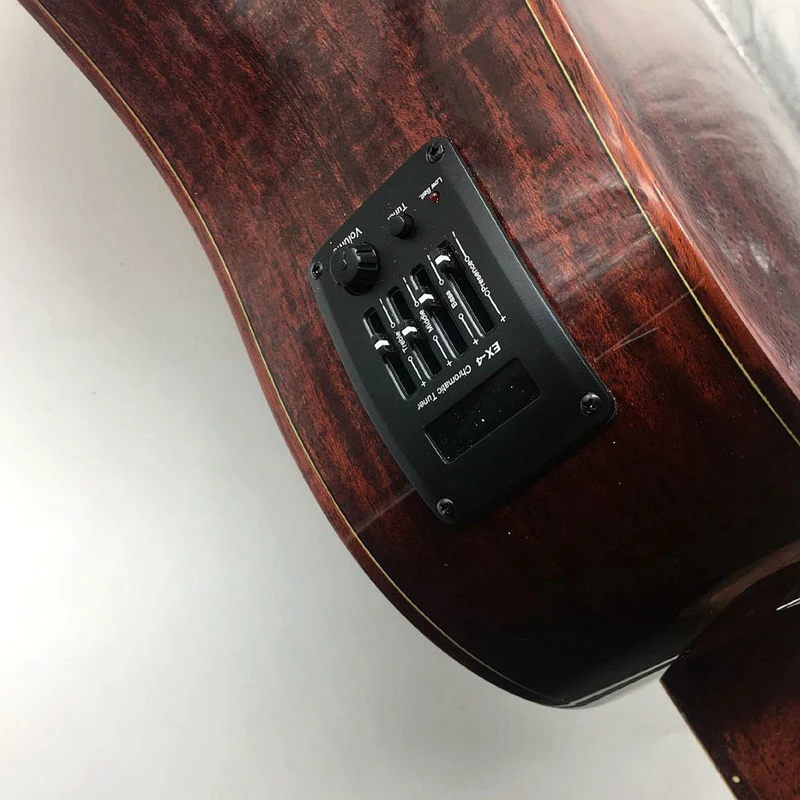 

Hand-painting vintage electric acoustic guitar solid wood spruce top folk guitar with EQ tuner function with coated problem