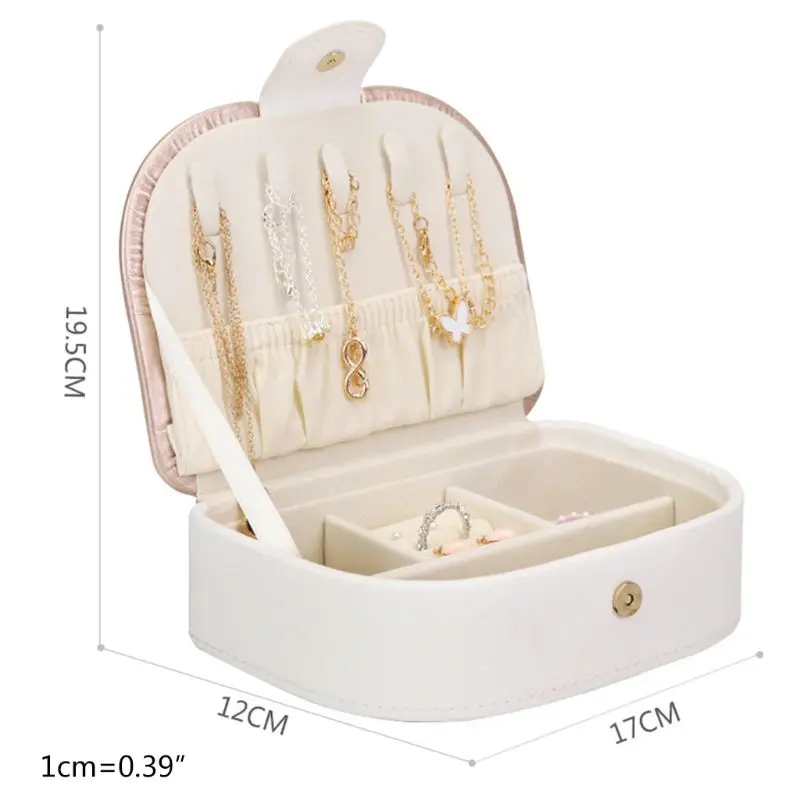 

Portable European Jewelry Box Necklace Earring Ring Large Capacity Storage Case Travel Jewellery Organizer