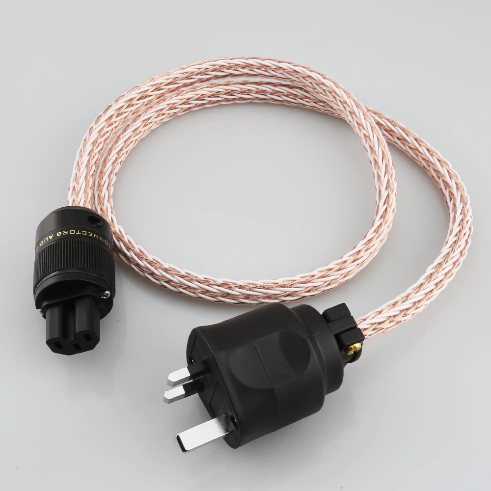 

High Quality HIFI 12TC Power Cable High Quality 6N OCC Hifi Power Cord with UK 13A AC Power Cable IEC Female HIFI AC Power Cable
