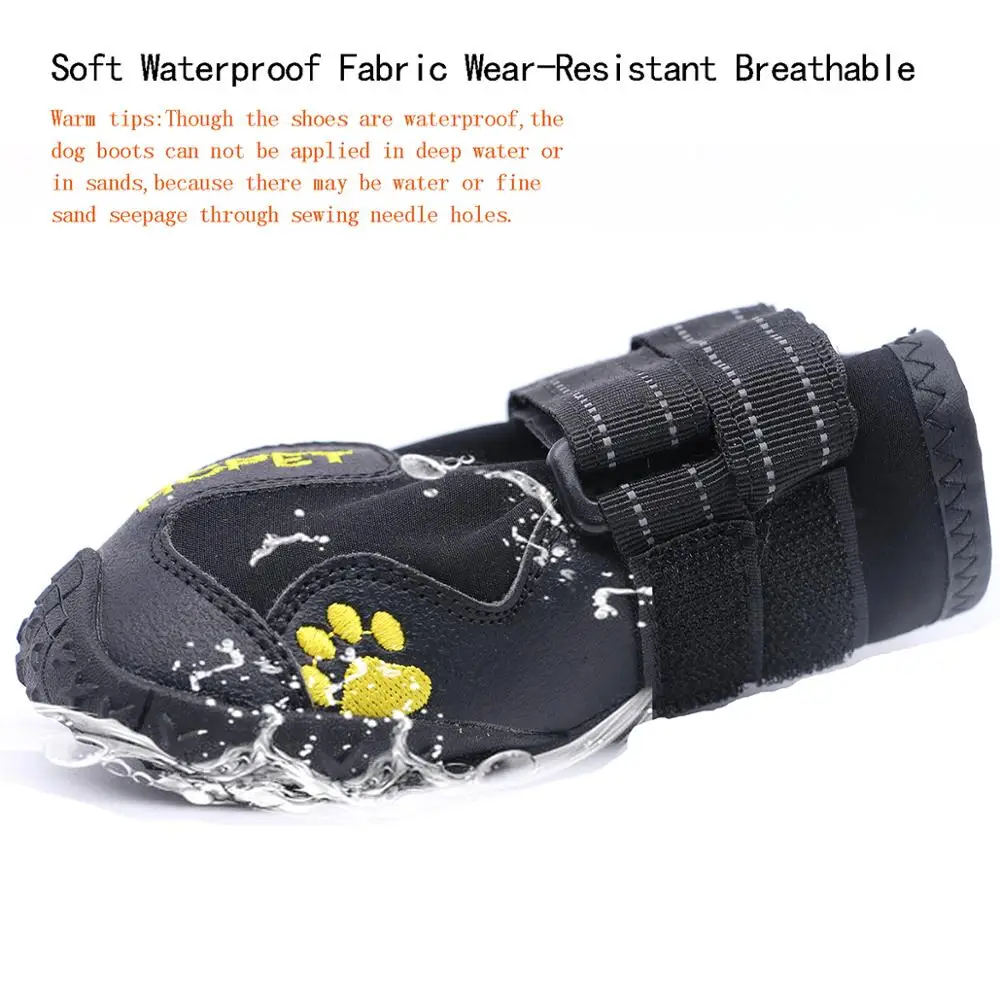 Непромокаемые сапоги для собак средних и больших размеров с отражающей липучкой