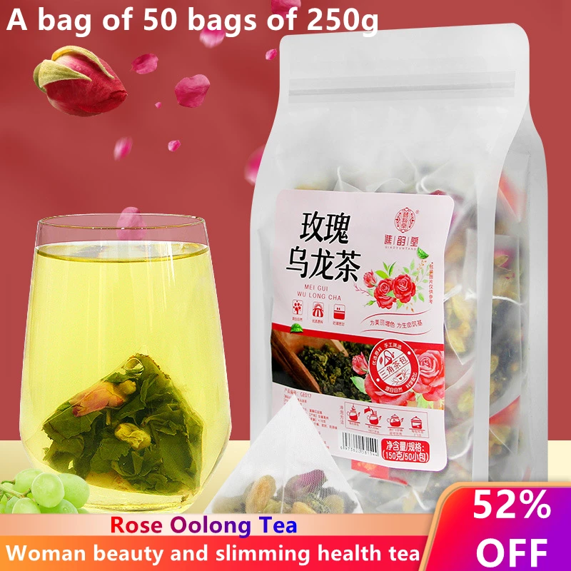 

Чайный пакетик Rose Oolong, Цветочный нектар, ароматизированный чай для красоты и красоты, треугольный пакетик 250 г, 50 чайных пакетиков