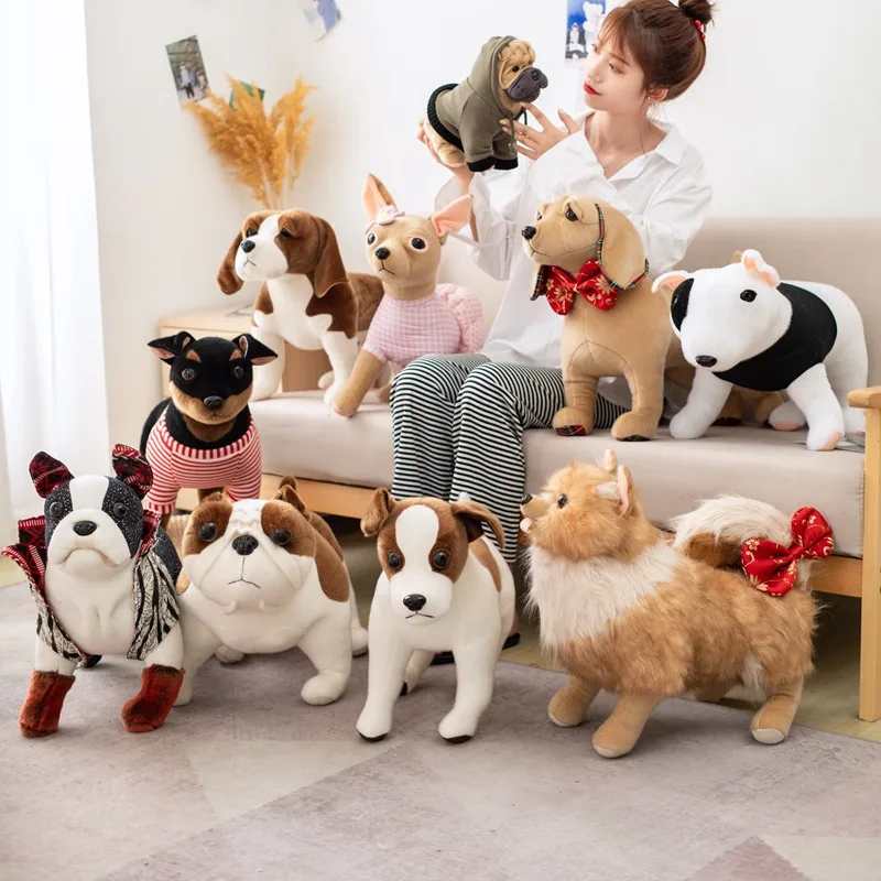 

Chihuahua/Labrador/Bulldog/Pomeranian Puppy Stuffed Shar Pei Dog Plush Toy Cute Simulation Pets Soft Baby Dolls Gifts For Kids