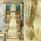 Роскошные европейские тисненые жаккардовые шторы из синели, шторы для виллы, высококачественные напольные плавающие шторы для гостиной