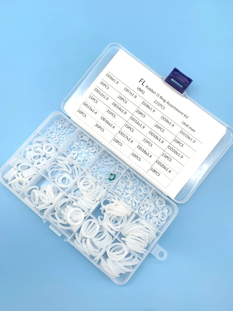 225 шт . белая уплотнительная кольцевая прокладка VMQ силиконовые уплотнительные