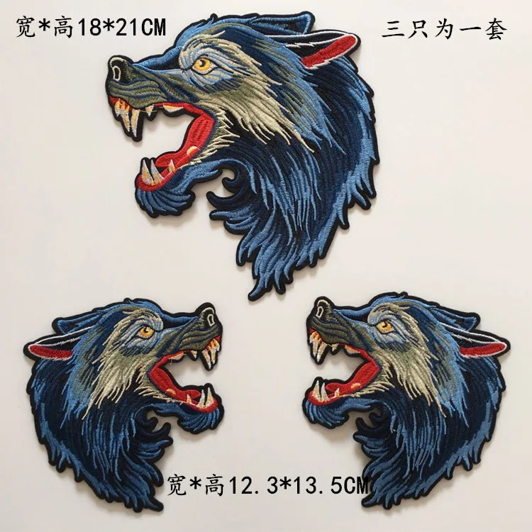 1 Набор/3 шт Волчья Голова аппликация Одежда Вышивка патч ткань клейкая наклейка