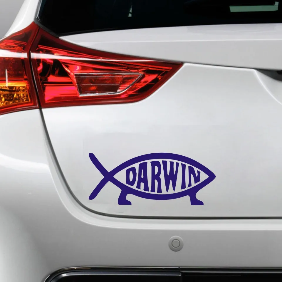 car Stickers 13.6CM*5.7CM Darwin Fish Cartoon Car Motorcycles Decoration 3D Reflective Waterproof Styling Custom Sticker | Автомобили и