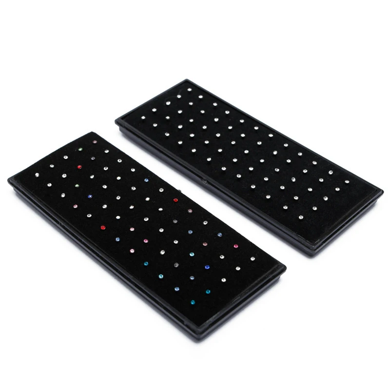 60 шт./кор. украшения для носа из нержавеющей стали с кристаллами и стразами прямая