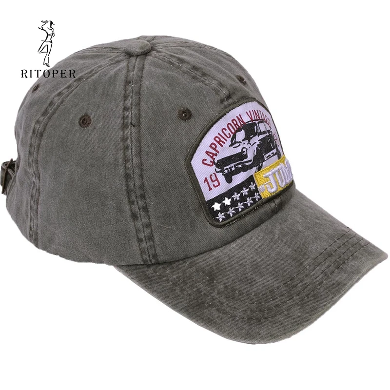 RITOPER джинсовая бейсболка s унисекс с вышивкой Snapback винтажный узор кепка для