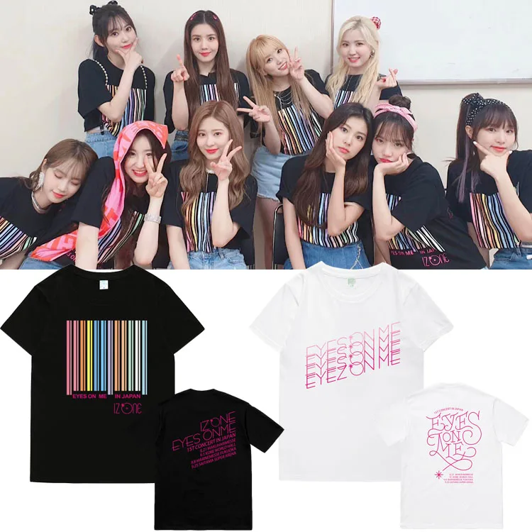 IZONE day tour concert EYES ON ME around KPOP футболка с короткими рукавами для мужчин и женщин крутая летняя футболка с коротким рукавом