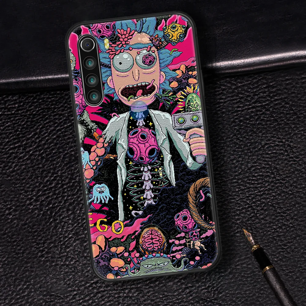 

Rick or Morty ANIME Phone Case Cover Hull For XIAOMI Redmi 7 7A 8 8A 9 9C Note 6 7 8 9 9S K20 Pro K30 black Back Soft Coque 3D