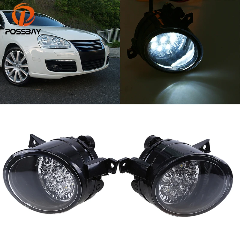 POSSBAY белый туман светильник в сборе для 2004 2010 VW Jetta/Бора/Гольф Mk5 Нижняя передняя