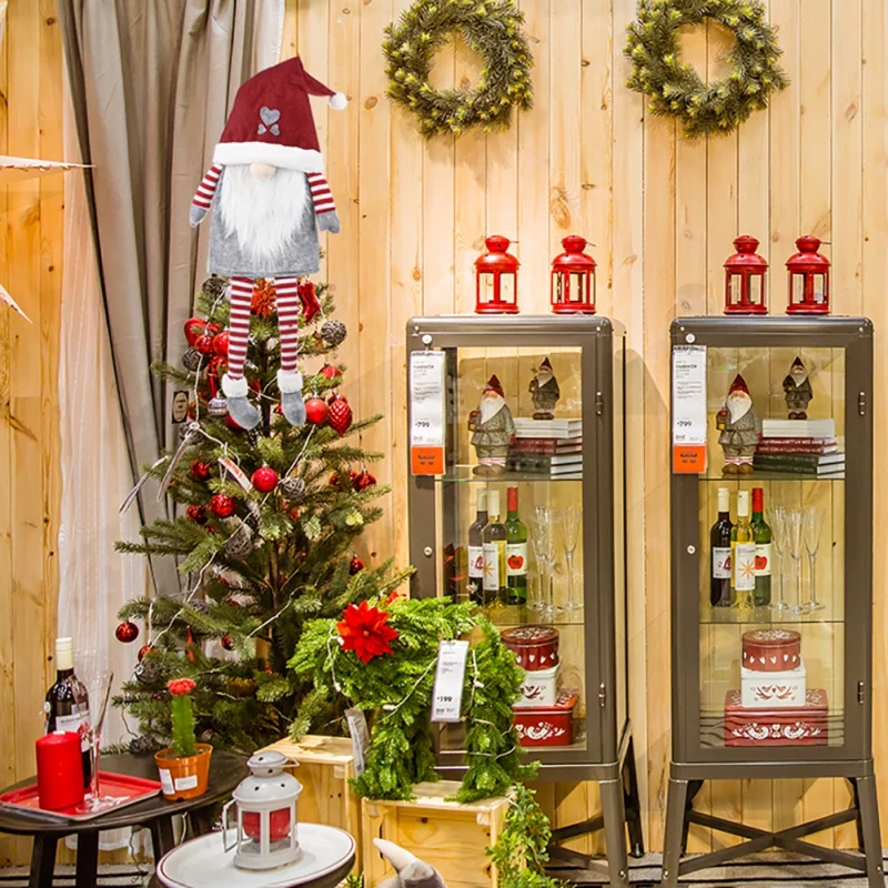 

Christmas Tree Topper Decoration Santa Claus Doll Hanging Ornaments Festival Party Decor Props Add Festival Atmosphere