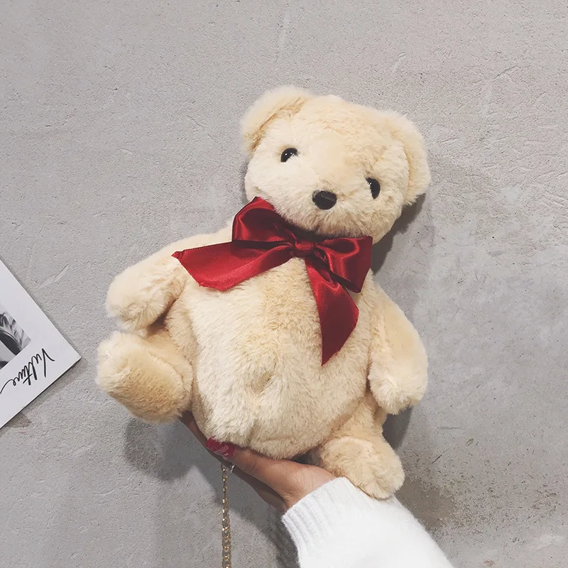 Коричневый плюшевый медведь мультяшный Детский рюкзак милый большой с