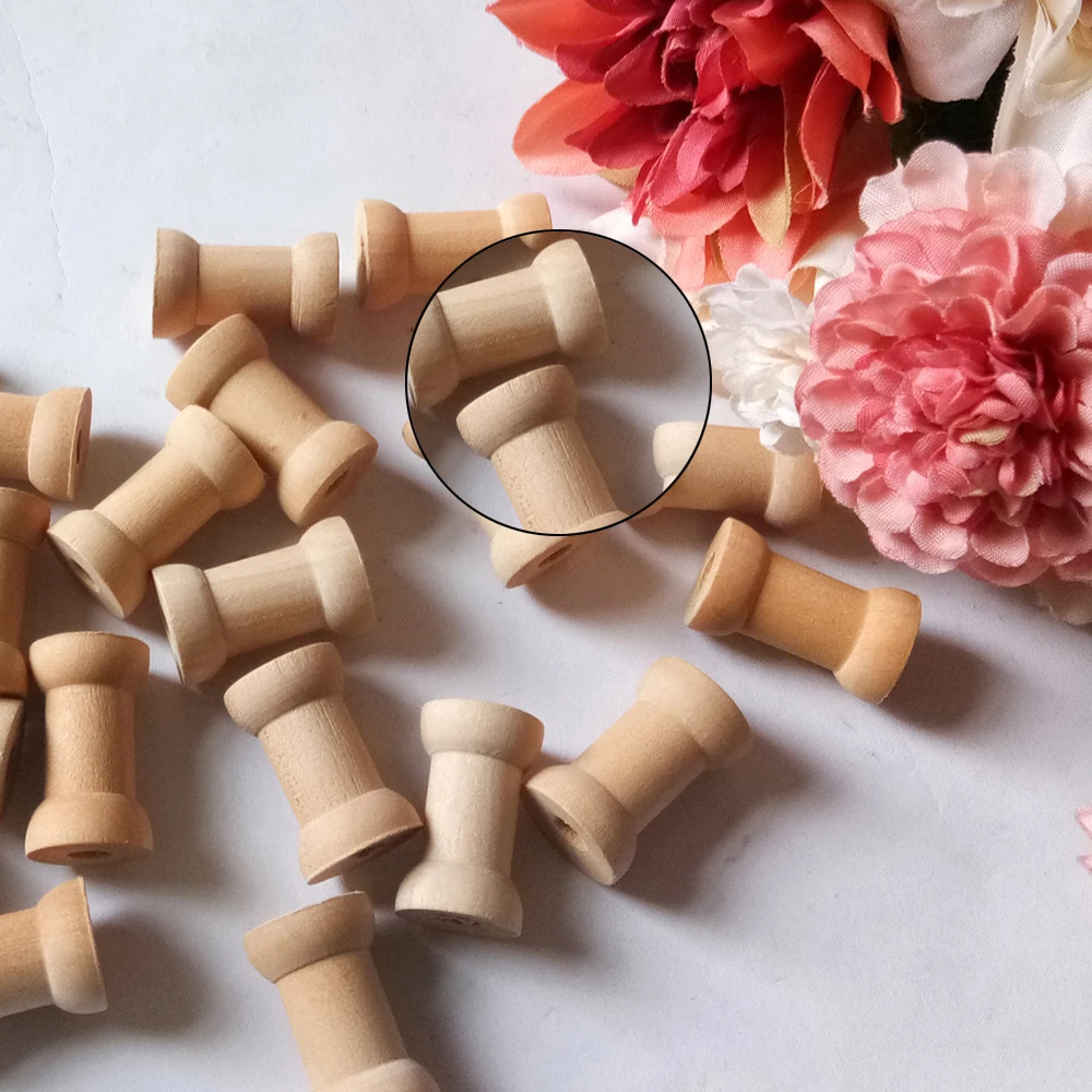 Полезные 20 шт. винтажные деревянные ручные цилиндрические катушки ниток для