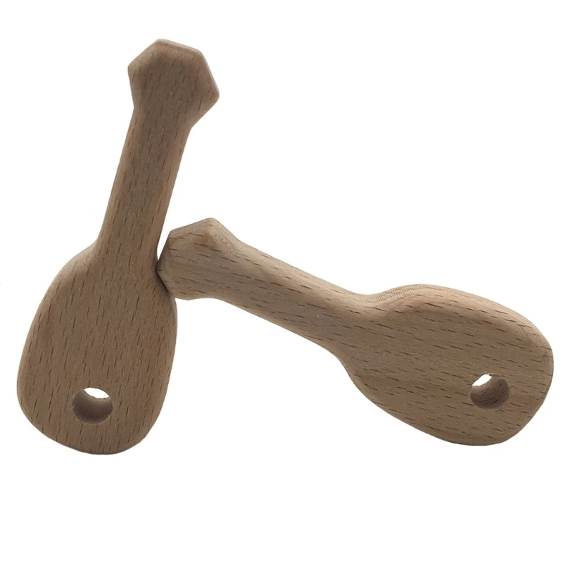 Juego de juguetes de madera para beb&eacute;, pulsera de haya para ni&ntilde;os, llave n&oacute;rdica creativa, forma de herramienta, juguetes para masticar la dentici&oacute;n, 1 Juego-4