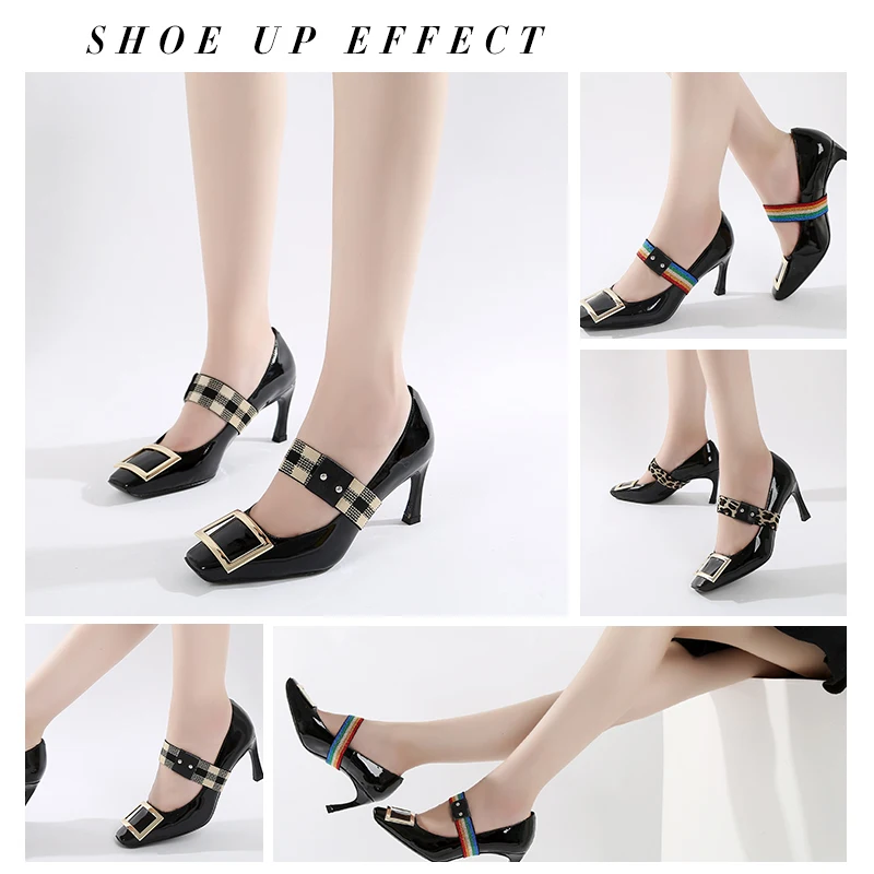 Elastic Shoelaces Women High heels No Tie Shoe laces New Fashion Safety Buckle Shoelaces High Heels Lazy laces 1 Pair