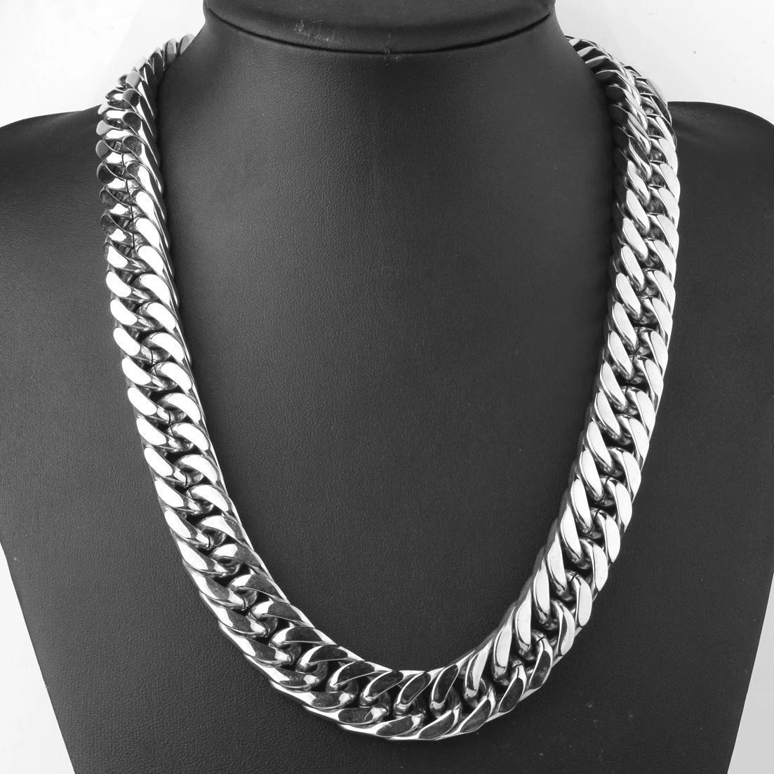 

Top Men's 316L Stainless Steel Curb Cuban Link Chain Necklace Gift Heavy Cool Jewelry Christmas Gift