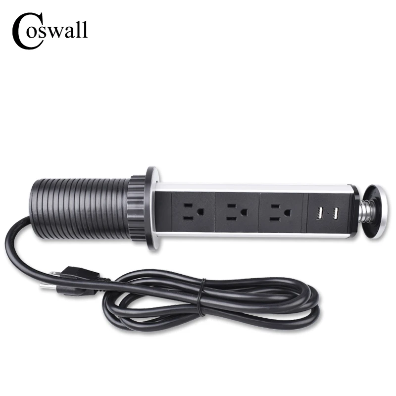 Выдвижные розетки COSWALL 15 А 3 2 USB-порта для зарядки кухонного стола настольные