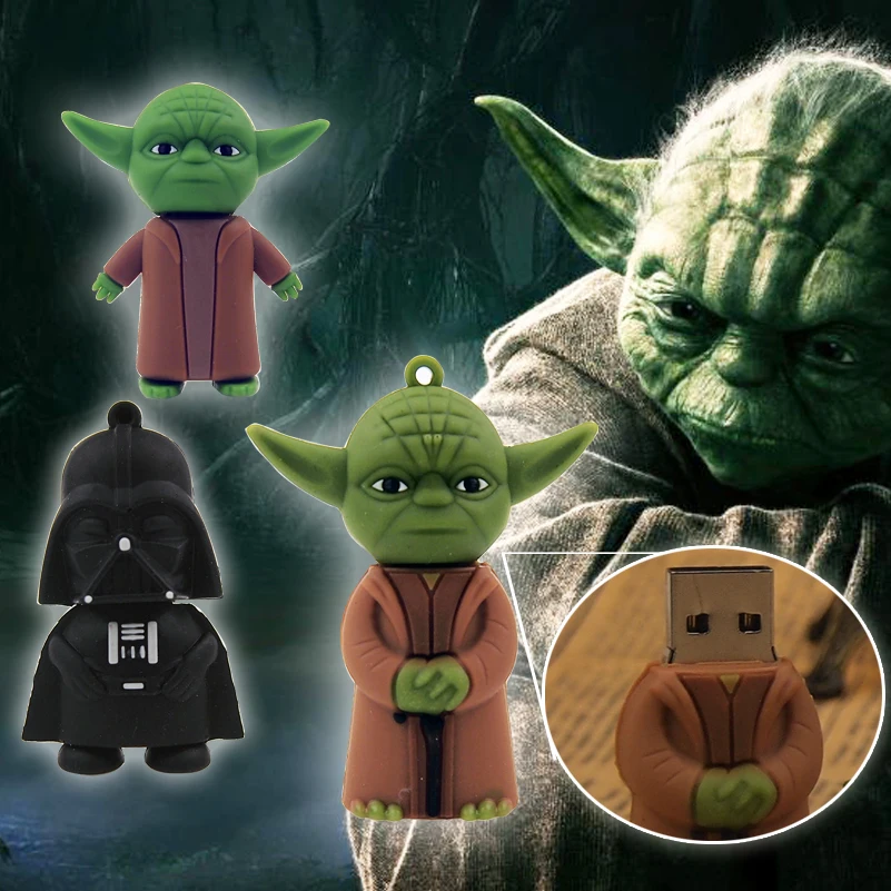 Мультяшный флеш накопитель Star Wars Yoda/Darth Vader Usb 32 Гб 64 128 Мб флэш диск Cle USB флешка
