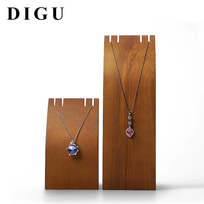 Jewelry Display Stand Vertical Necklace Shelf Jade Display Props Creative Solid Wood Jewelry Window Display Stand