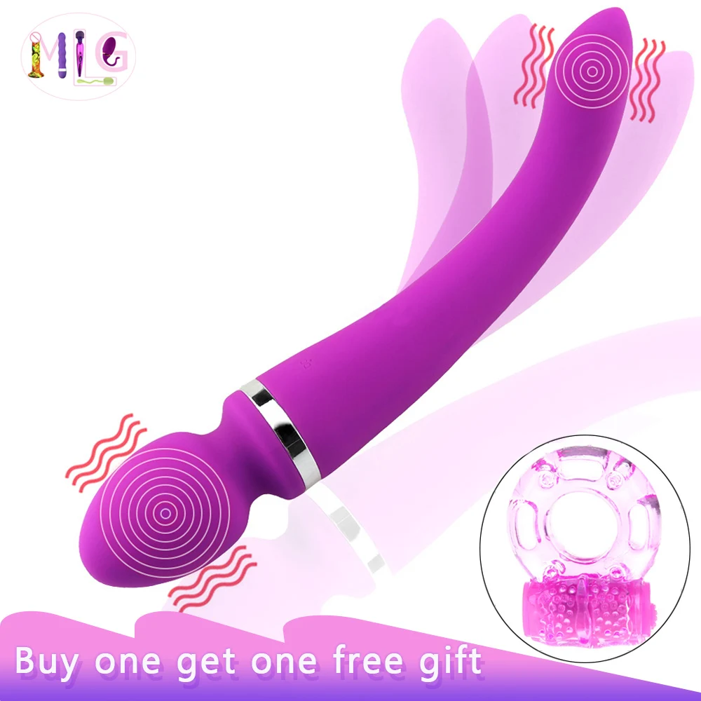 Секс игрушка для женщин Массажер точки G вибратор из силикагеля двойная головка с