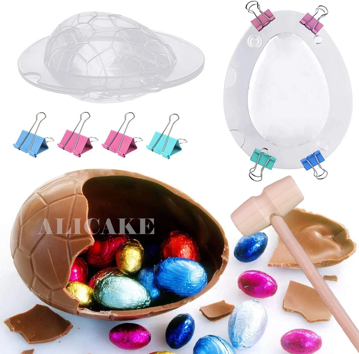 3D шоколадная форма для фотосъемки Христос воскрес с пасхальными яйцами кролик