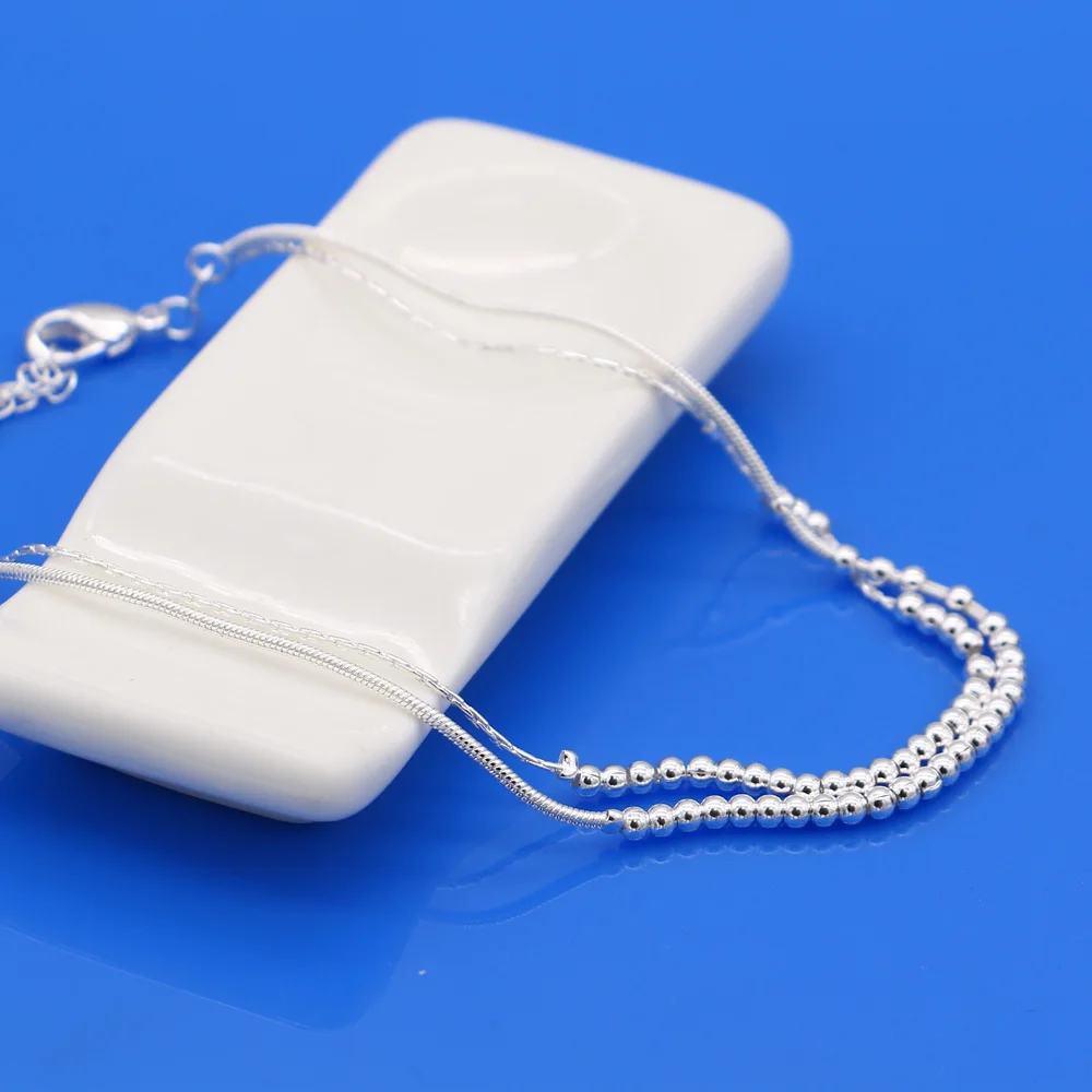 Женский ножной браслет из стерлингового серебра 925 пробы минималистичный