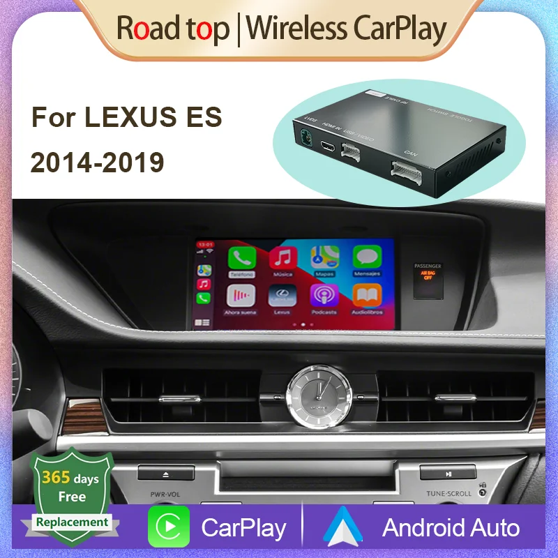 

Wireless Apple CarPlay Android Auto Decoder for Lexus ES 2014-2019, with MirrorLink AirPlay Rear Camera HDMI Car Play Functions