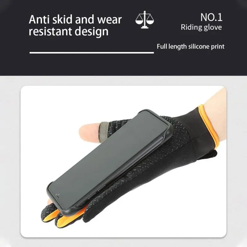 

Cycling Gloves Fishing Men Women Ladies Half Finger Padded Non Slips Sports Breathable Sweat-wicking Silicone Printing