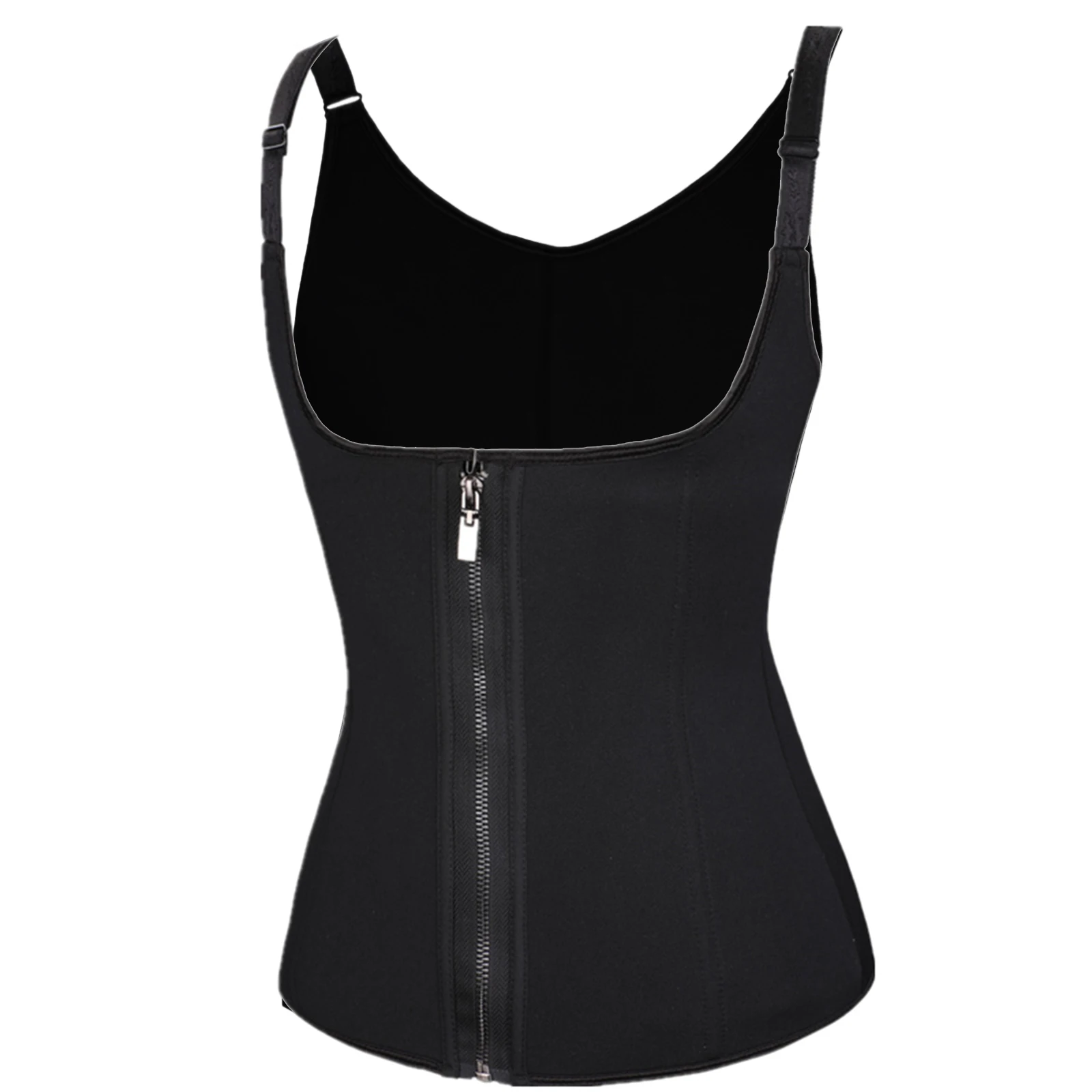 

Women Zipper Waist Corset, Solid Color U-Shape Push Up Shapewear With Adjustable Straps New Style 2021