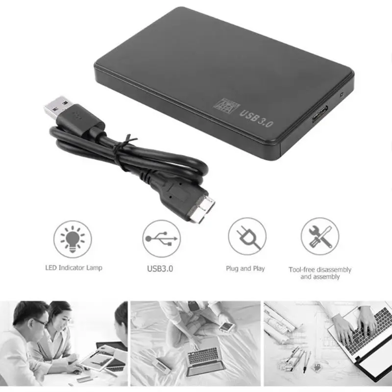

2.5 Inch HDD SSD Case Sata to USB 3.0/2.0 Hard Drive Box Enclosure Adapter
