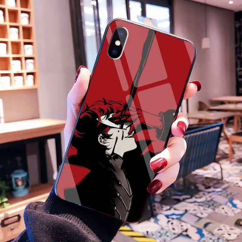 

HUAGETOP Persona 5 Phone Case Cover Tempered Glass For iPhone 11 Pro XR XS MAX 8 X 7 6S 6 Plus SE 2020 case