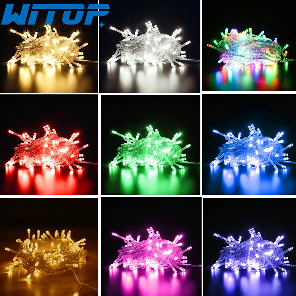 

LED String Lights 10M 20M AC220V 110V Fairy Xmas Garland Lighting For Christmas Light /Wedding/Party/Outdoor Decoration 9Color