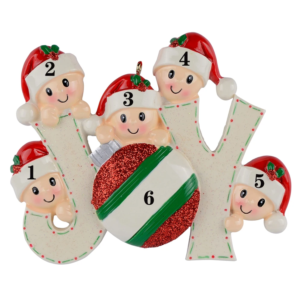 Радость членов семьи из 4 полистоуна глянцевые акценты персонализированные