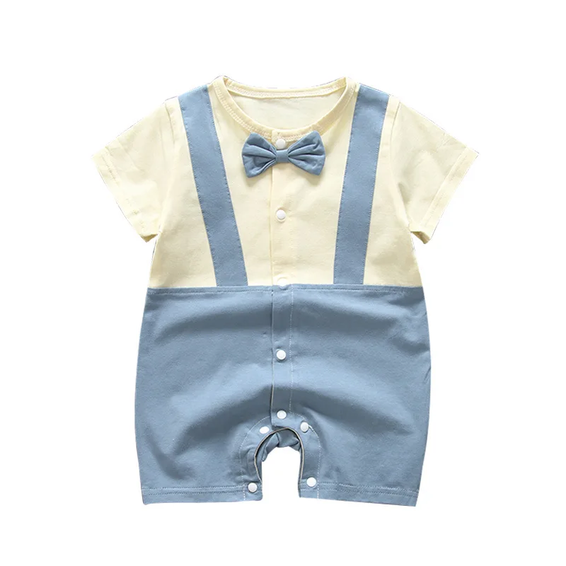 

Baby Boys Girls Romper Newborn Summer Jumpsuit Infant Shorts Sleeve Bow tie Clothes 0-12 Month