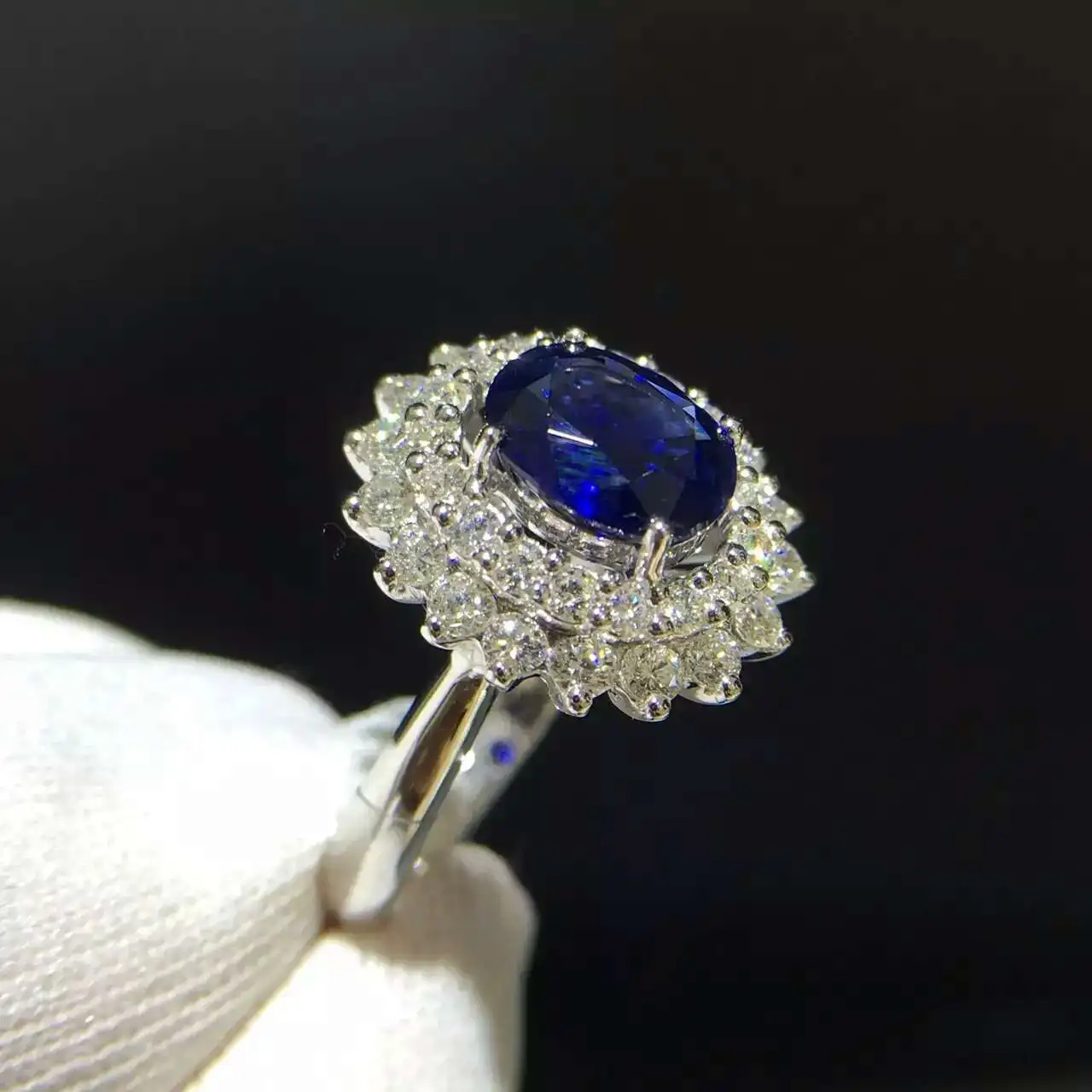 1.990ct+ 0.828ct 18K золото натуральный сапфир женское кольцо с алмазной установкой новое Изысканное Украшение на свадьбу обручальное кольцо