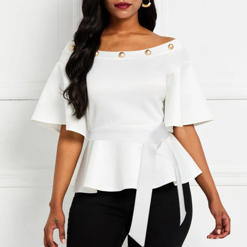 Элегантная Белая Женская рабочая блузка летний топ в африканском стиле 2020 с