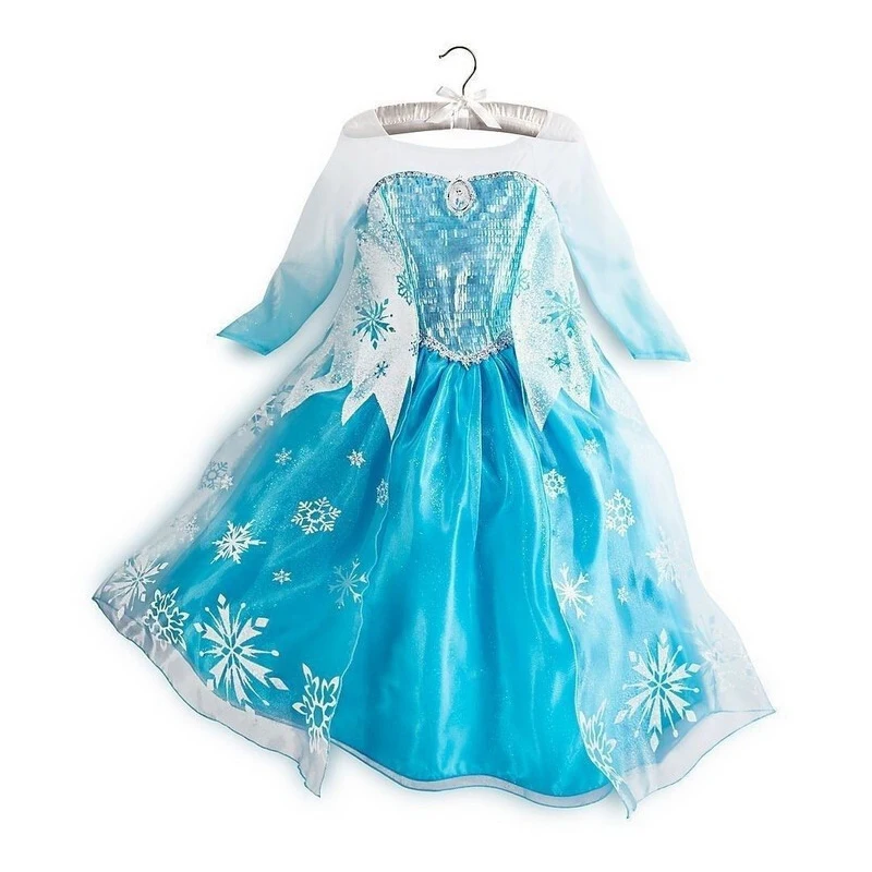 Летнее платье для девочек с героями мультфильмов Снежной королевы принцессы