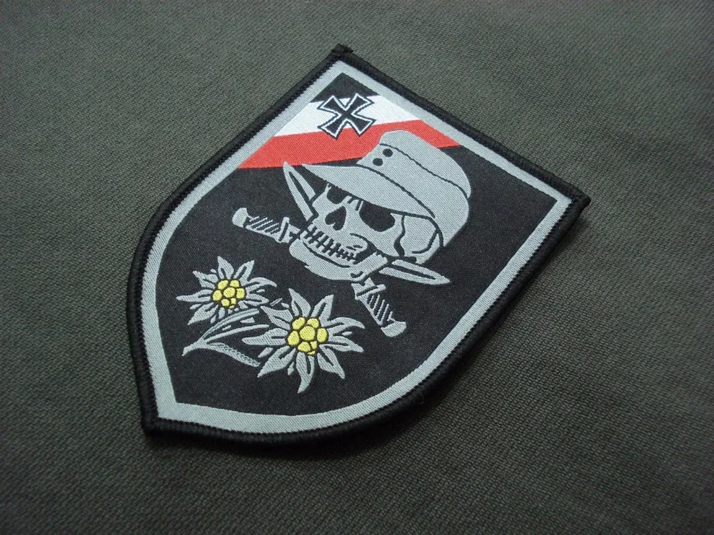 WW2 Немецкий Череп Железный крест Edelweiss патч Totenkopf Военная Вышивка значок