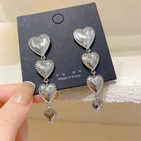 women jewelry dangle earrings gothic style long heart shape pendant woman accessories punk party womens earring piercing