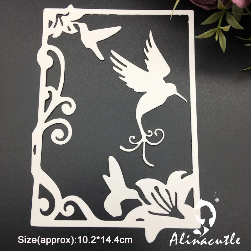 Металлическая высечка цветок птица прямоугольник сделай сам скрапбукинг бумага