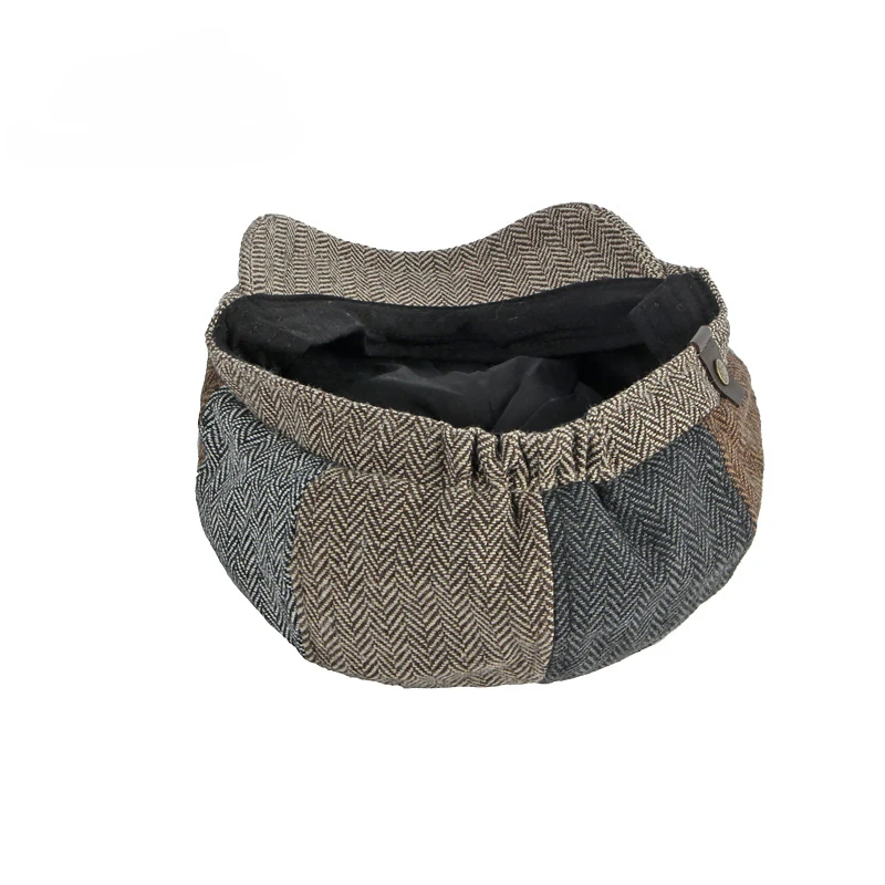 Мужской берет из шерсти 2021 Мужская кепка мужская Кепка Ретро восьмиугольный