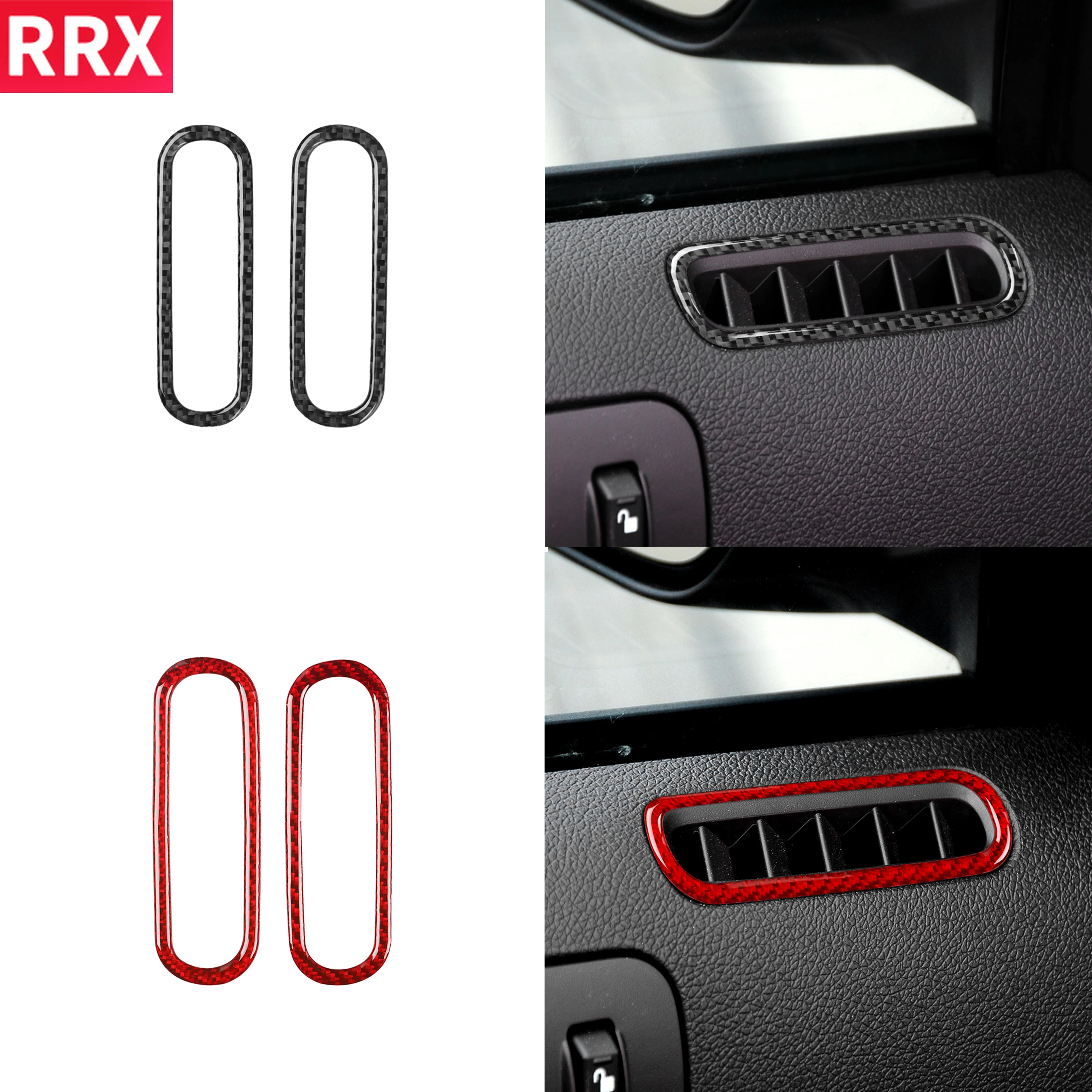 

RRX For Ford Mustang 2009-2013 Carbon Fiber Car Accessories Interior Sticker Trim Cover for Door Air Conditioner Outlet AC Vent