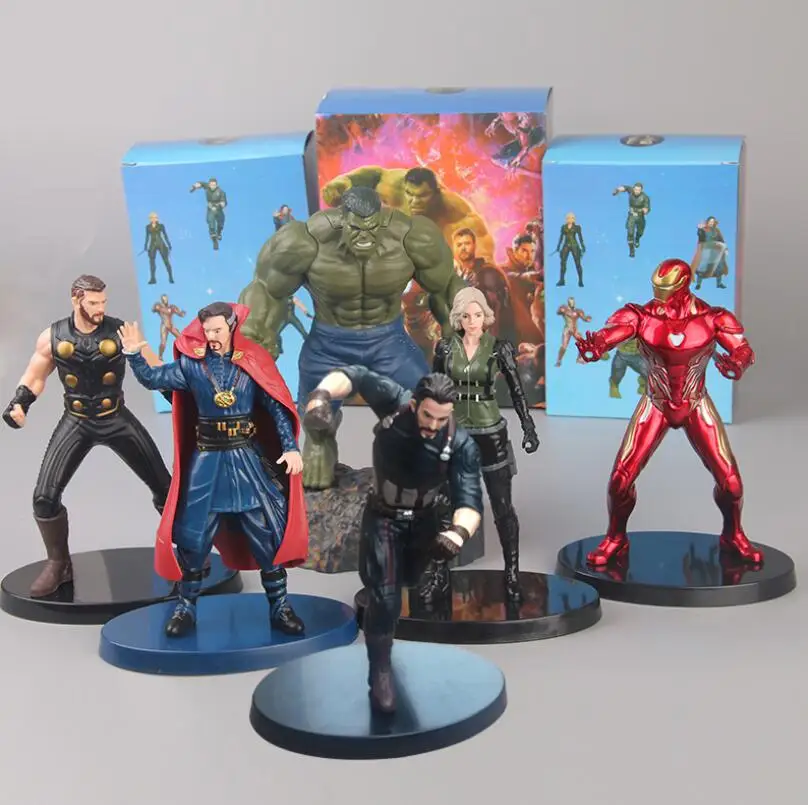 Marvels Avengers 3 Super Hero Doctor Strange Thor Hulk Iron Man Captain America Black Widow Model Toys