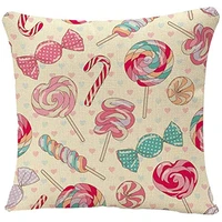 throw pillow covers pink party yummy colorful sweet lollipop candy cane with hearts yellow red christmas decorative pillow case