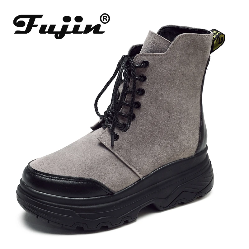 Fujin/ботинки на платформе Прямая поставка Цвет бежевый черный Высококачественная