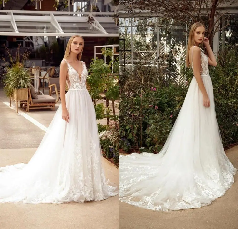 

Женское свадебное платье it's yiiya, белое кружевное платье с глубоким V-образным вырезом и открытой спиной на лето 2020