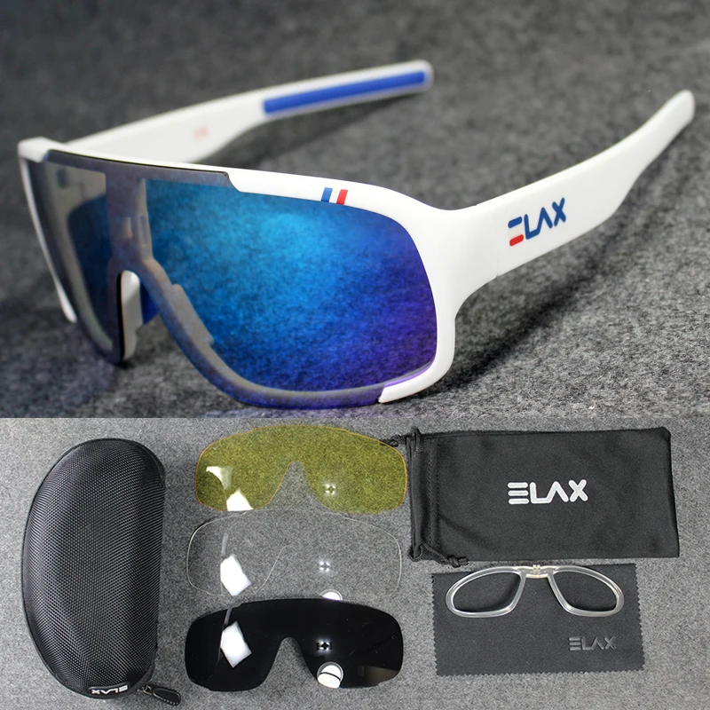 ELAX бренд 4 Lenes новые модные наружные велосипедные очки Mtb спортивные солнцезащитные очки для велоезды UV400 велосипед велосипедные очки - Цвет: EC46